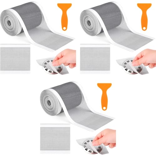 HASTHIP® 1 Roll Kitchen Sink Strainer Steel Hair Catcher Shower Drain Cover Cuttable PVC Mesh Stickers for Bathroom 13 Feet 4.72 Inches Width 3 PCS