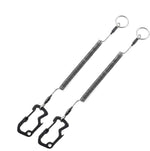 HASTHIP® Cordón de Seguridad Retráctil 3FT con Mosquetón de Acero Inoxidable y Extremo Ajustable, Cuerda en Espiral Elástica para Construcción, Andamios, Techos y Escalada - Negro