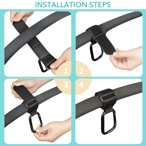 HASTHIP® 2Pcs Hanging Hook for Pram Stroller Hanging Clip Adjustable