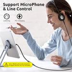 HASTHIP® BrandName USB C to 3.5mm Audio Adapter,Type C to Aux Headphone Jack Dongle,HiFi DAC Nylon Braided USB-C 3.5mm Audio Cable Compatible with iPhone 16 Samsung Galaxy S23/S22/S21 Ultra iPad Pro