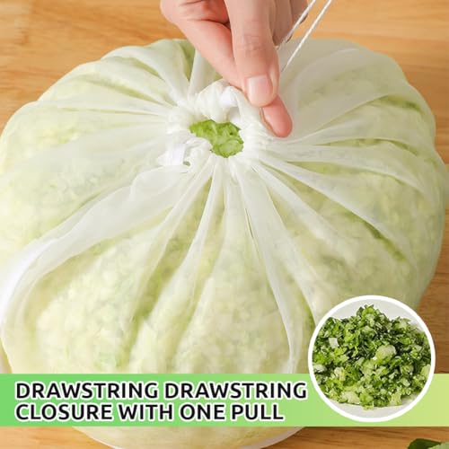 HASTHIP® 3Pcs Kitchen Strainer Bags Stand-Up Strainer Bags 3-Sizes Drawstring Closure