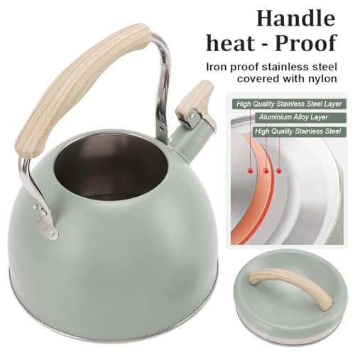 HASTHIP® 3L Stainless Steel Tea Kettle, Whistling Hot Water Pot for Stove and Induction, Anti-Scald Handle, Coffee & Tea Maker for Kitchen, Camping, RV