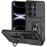HASTHIP® Phone Case for Samsung Galaxy S24 Plus with Magnetic Kickstand Phone Grip, Hard PC Phone Case with Sliding Camera Cover Anti-scratch Phone Case for Samsung Galaxy S24 Plus