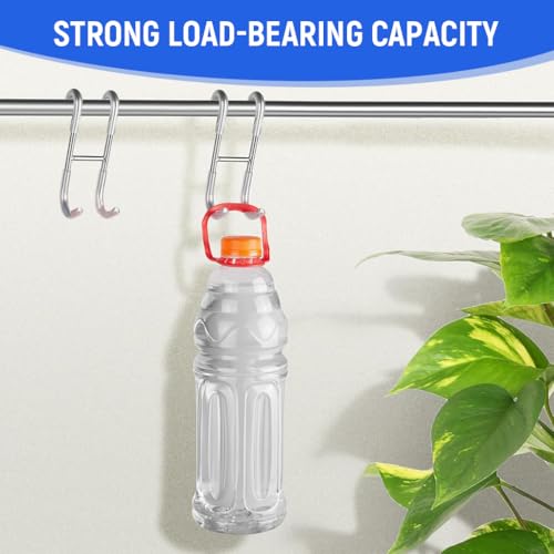 HASTHIP® 2Pcs Door Hooks Over-the-door Hanging Hook Stainless Steel Dual-hook Design Door Hooks Glass Door Hook Carbinet Door Hook Kitchen Bathroom Removable Hanging Hooks