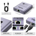HASTHIP® 1000Mbps RJ45 Gigabit Ethernet Switch, 2-Port Network Splitter, Unmanaged Plug & Play Adapter, LAN Cable Extender, Compatible with PC, Router, TV Box, Game Console, Internet Connector