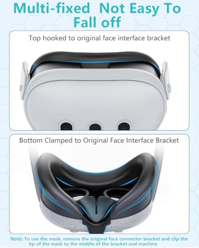 HASTHIP® Silicone Face Pad Cover for Meta Quest 3S, Anti-Light Leak VR Facial Interface Cushion, Soft Washable Face Mask for Oculus/Meta Quest 3 Accessories