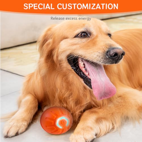 HASTHIP® Small Dog Ball, Dog Chew Toys, Rubber Toys for Dogs, Interactive Bouncing Dog Toy with Cool Lighting Ideal for Indoor and Outdoor (Relieves Anxiety, with USB Cable)