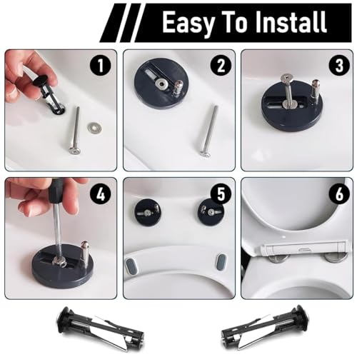 HASTHIP® Universal Toilet Seat Bolt Kit, Stainless Steel Screws Replacement, Secure & Hygienic Hardware Set for Toilet Seats, Pack of 2