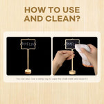 HASTHIP® 10Pcs Mini Chalkboard Sign Stands Writable Message Chalkboard Labeling Signs for Buffet or Food, Decorative Nameplates with Wooden Base for Catering, Wedding, Party, Festivals, 3.3x2.4 inch