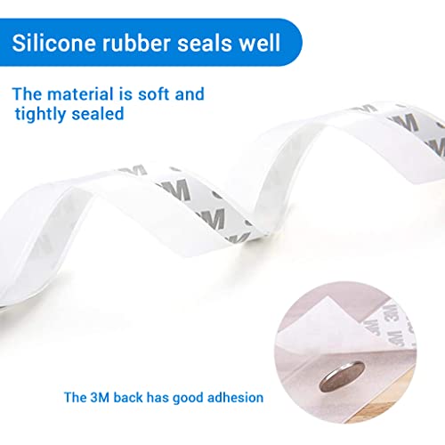 HASTHIP® 1 Roll 10M Window Seal Strip, Window Weather Stripping, 35MM Door Weatherstrip, Door Seal Strips, Weather Stripping for Doors and Windows (Transparent), Silicone 3 PCS
