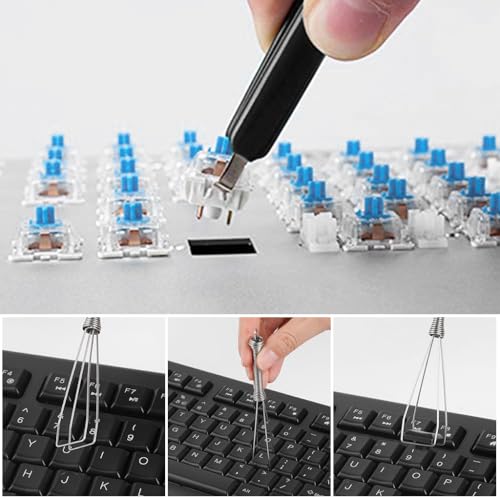 HASTHIP® 6PCS Keyboard Repair & Cleaning Tool Kit with Switch Puller, Keycap Remover, Lubrication Pen, Brush, Tweezers & 4-Jaw Gripper for Mechanical & Gaming Keyboards