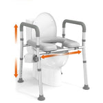 HASTHIP® Adjustable Toilet Seat Riser with Handrails for Seniors & Disabled Users
