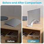 HASTHIP® Vertical Laptop Stand for Macbook Fashion Arch Acrylic Transparent Laptop Tablet Holder Stand for Home Office Desk Anti-scratch Grips Design Universal Laptop Stand for 16 Inches Laptops