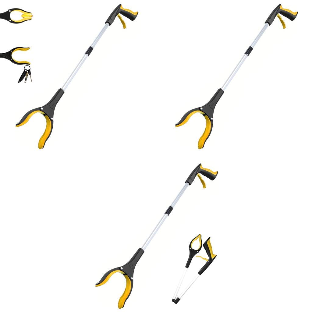HASTHIP Grabber Reacher Tool 32.6 in for Litter Pickup with Magnet and Ergonomic Handle | Aluminum Foldable Aid for Elderly