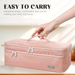 HASTHIP® Travel Carrying Case for Dyson Airwrap Brush Hair Dryer Shark Flexstyle Double-Layer Hair Accessories Tools Storage Bag for Revlon Hairdryer Styler Organizer, Black(Bag Only)