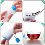 HASTHIP® 4 Pack Silicone Tea Infuser for Loose Leaf Tea,BPA Free Heat Resistant Strainer with 4.7 Inch Line,Reusable Filter with Spoon Fine Mesh Steeper for Herbal Coffee Spices