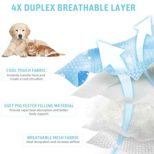 HASTHIP® Small Dog Mat 100x75cm, Cool Summer Pet Bed, Comfortable Sleeping Pad for Dogs and Cats, Easy Clean, Supports Up to 90lbs, Breathable Portable Cushion for Pets