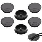 HASTHIP® Serplex 6 Pack 2 Inch Round Desk Grommets, Flip-Top Cable Organizer, Multi-Purpose Decorative Grommet Cover for Office Desk Wire Management, Power Cord Hole Covers