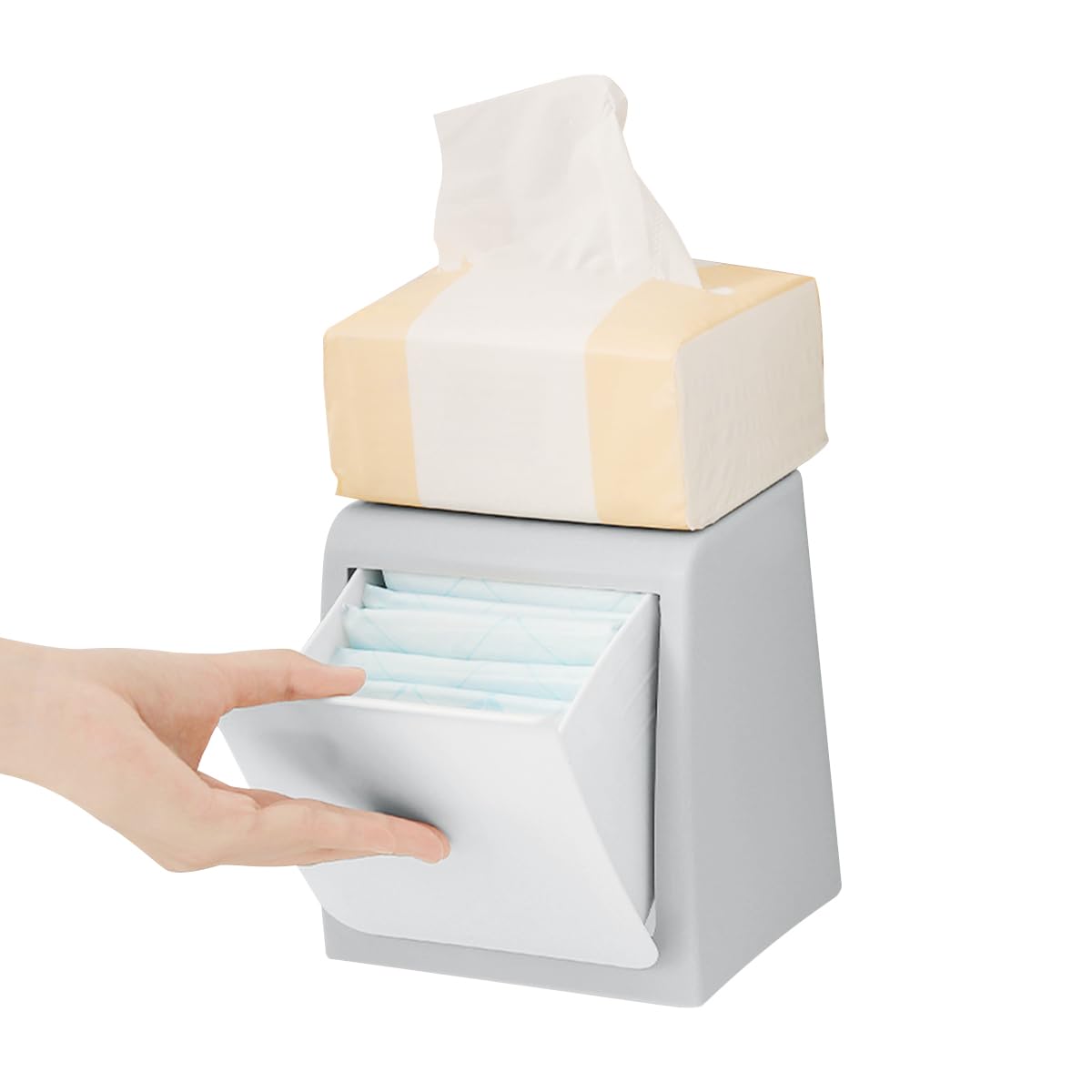 HASTHIP Sanitary Pads Storage Box for Toilet with Pull Out Design and Self Adhesive Mount | Holds 25 30 Pads in Durable Plastic