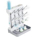 HASTHIP® Space-Saving Bottle Drying Rack, Baby Bottle Storage Organizer with Cover, Countertop Drainer Holder for Toddler Feeding Accessories, Portable BPA-Free Large Capacity Drying Stand, Off-White