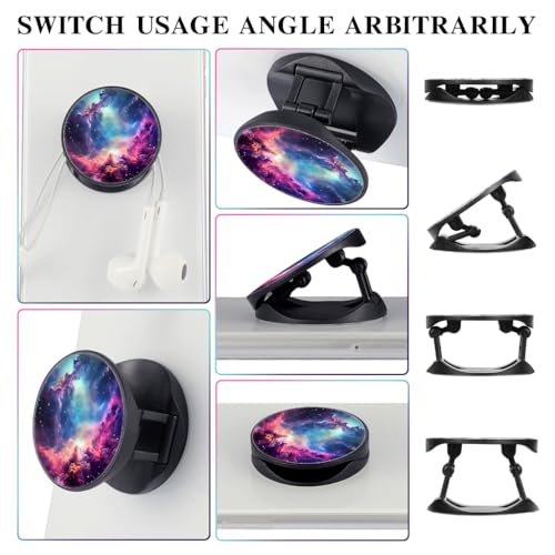 HASTHIP® Phone Grip for Phone Case 2 in 1 Folding Phone Grip Phone Stand Dreamy Purple Nebula Fashion Phone Grip, 1.57 inches Round Self Adhesive Phone Grip Phone Stand