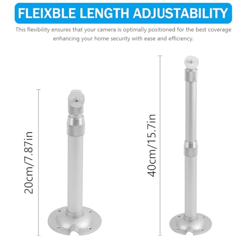 HASTHIP® Security Camera Mount Bracelet, 7.8-15.7 Inches Telescopic Wall Mount, Aluminum Alloy Dome Camera Mount Universal Camera Wall Mounting Bracket for CCTV Security Camera/IP Camera