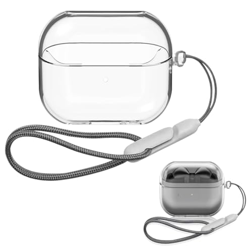 HASTHIP® Compatible with Samsung Galaxy Buds 3 Case & Galaxy Buds 3 Pro Case, Protective TPU Clear Case with Lanyard, Fashion Earbuds Case Cover, Headphone Accessories