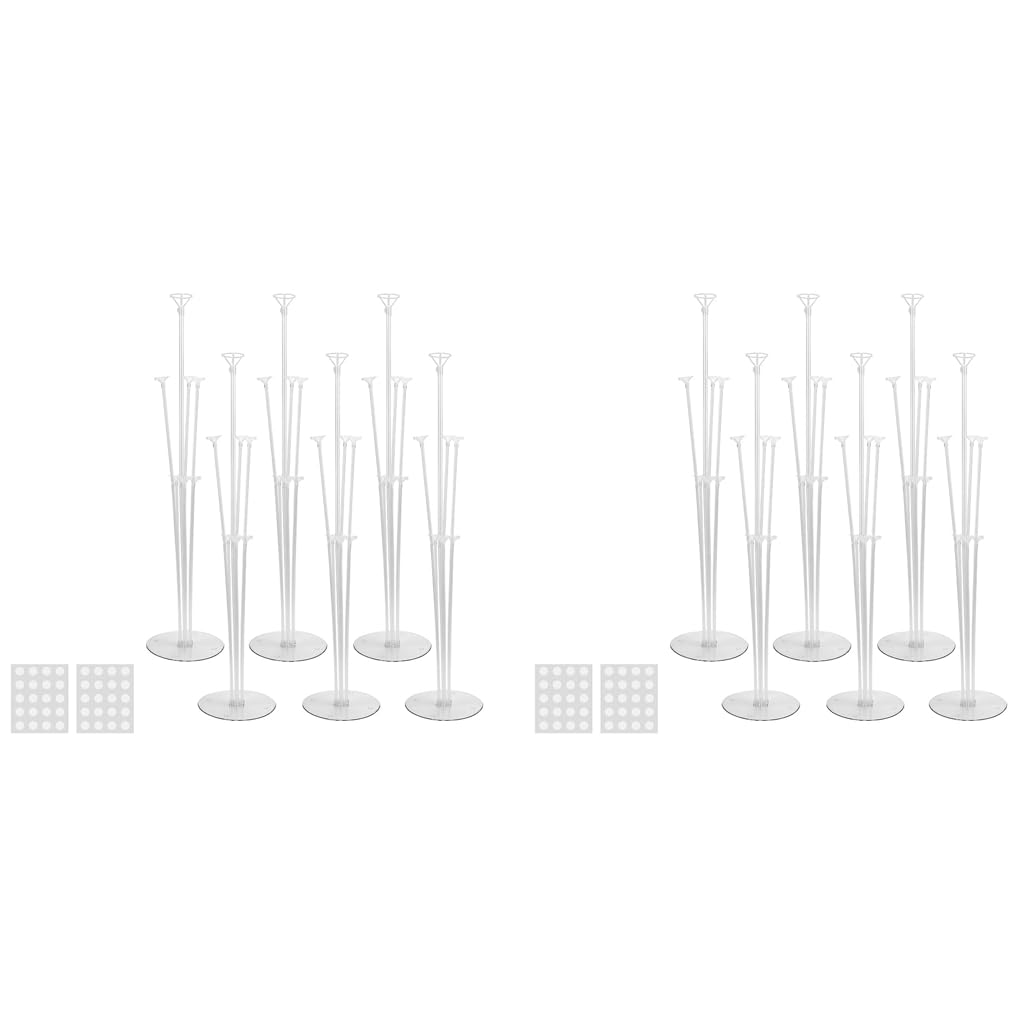 HASTHIP Balloon Stand Set for Table Decorations featuring 6PCS Bases and 42 Sticks | Includes Dot Stickers