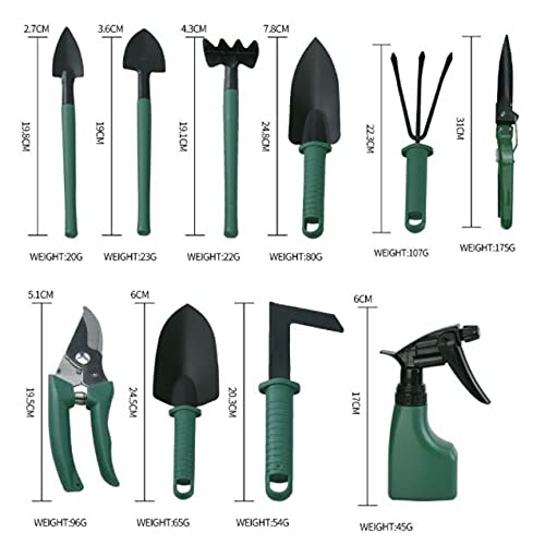 HASTHIP Gardening Tools Set for Home Use with 10Pcs Stainless Steel Hand Tools | Portable Storage Case
