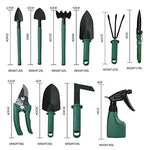 HASTHIP Gardening Tools Set for Home Use with 10Pcs Stainless Steel Hand Tools | Portable Storage Case