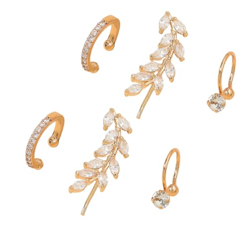 HASTHIP® Ear Cuffs sin Perforación, Pendientes Clip-On Modernos y Cómodos para Mujer y Niña, Joyería Versátil de Alta Calidad, Idea de Regalo Elegante