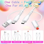 HASTHIP® Cable USB C 4 en 1 Multi Beaded 3.3FT 66W Cargador Rápido MFi Certificado Compatible con iPhone 16/15 Pro Max, iPad, Galaxy S25/S24, USB A Tipo C iOS