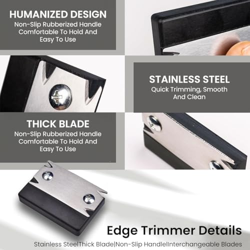 HASTHIP® Woodworking Edge Trimmer, Hand Planer Edge Bander for Burrs, Edge Corner Planer, Wood Chamfering Fillet Scraper, Stainless Steel Blade Veneer Edge Trimmer Deburring Tool Edge Banding Cutter