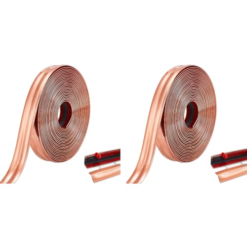 HASTHIP® 1 Roll Rose Gold Wall Molding Trim Apply Table Edge Door Frame Baseboard Corner Guards Caulk Strip 9.84ft x 0.78in 2PCS