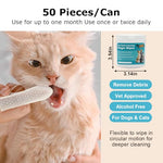 HASTHIP® 50 PCS Wet Wipes for Dogs, Pet Wet Wipes for Cats Dogs, Non-Woven Dog Wet Wipes for Cleaning Finger Cat Cot Grooming Wipes Suit for Pet Daily Teeth & Paw Care Cleaning Wipes