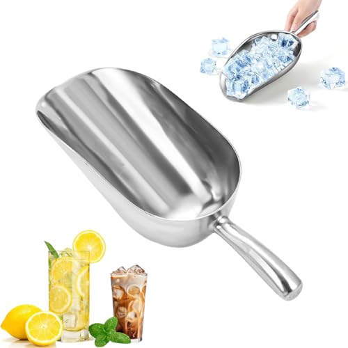 HASTHIP® 12Oz Ice Cube Shove Scoop for Ice Bucket Aluminum Deep Scoop for Flour, Beans, Grains, Cereal