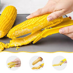HASTHIP® Corn Peeler Stainless Steel,Quick Corn Stripper Tool for Kitchen,Easy Remove Kernels Durable Household Gadget for Fast Seed Removal - Yellow