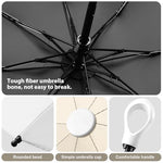 HASTHIP® UV Umbrella UPF 50+,Compact Travel Capsule Umbrella for Sun & Rain,Windproof 8 Ribs Lightweight Folding Purse for Women Men Kids Girls Boys (Gradient White)