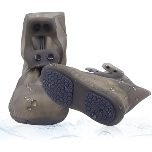HASTHIP® Silicone Rain Shoe Cover for Rain Waterproof Shoe Cover for Kids Men Women with Double-Breasted, Anti-Slip TPE Sole Wear-resistant Reusable Shoes Protector for Rainy Season (for Size 4-5)