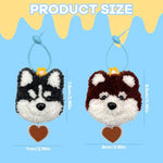 HASTHIP® DIY Punch Needle Embroidery Kit for Beginners, Cartoon Dog Bag Charm Craft Set, Handmade Keychain Accessory with Silicone Loops, Stylish DIY Gift for Backpacks and Bags