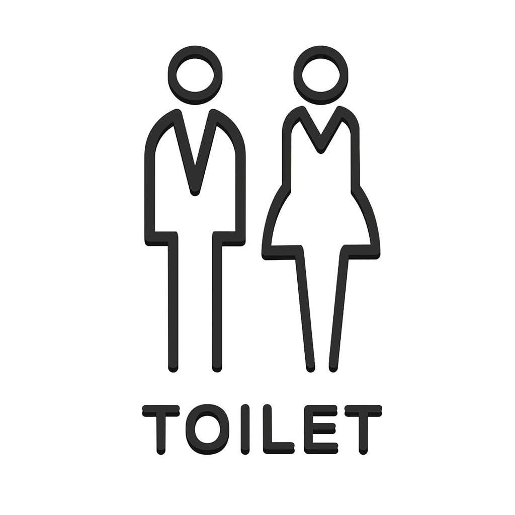 HASTHIP® Acrylic Adhesive Backed Men's and Women's Bathroom Sign, Bathroom Door Signs, Restroom Signs for Business,Bathroom Signage (Golden)-Black