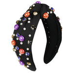 HASTHIP® Diadema para Mujer con Perlas y Cristales,Banda Ancha Elegante con Nudo Superior,Accesorio de Cabello Brillantes Regalo Ideal para Fiestas y Atuendos
