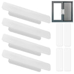 HASTHIP® 4Pcs Sliding Door Handle - Self-Adhesive Plastic Door Handles, Home Glass Door and Window Sliding Door Push Pull Auxiliary Door with Adhesive Paste Purpose Handle for Dresser (White)