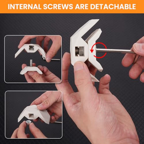 HASTHIP® 4Pcs Furniture Frame Joints, Removable Support Retainers, 90-Degree Nylon Furniture Connector Brackets, Quick-Release Brackets for Wooden Cabinet, Shelf, Box, Assembly Wooden Panels