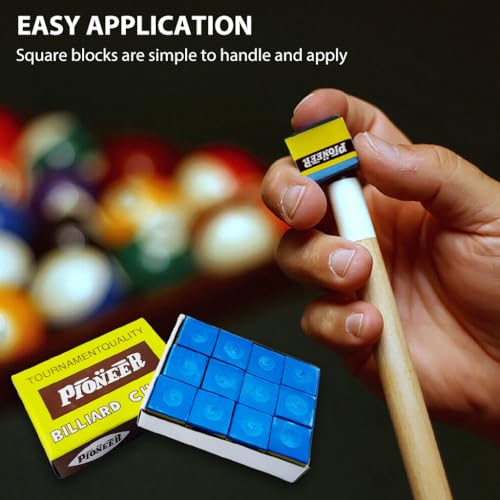 HASTHIP® 12pcs Snooker Chalk, Cue Chalk for Pool, Billiards, Snooker | Small Square Chalk Blocks to Enhance Friction, Spin & Accuracy | Prevent Miscues & Improve Shot Control | Portable & Easy to Use