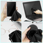 HASTHIP® 4 Pcs Microfiber Cleaning Cloths, Laptop Cleaning Cloth, Glass Cleaning Cloth, Lens Cleaning Cloth, 5.9 X 7 Inches Microfiber Lens Cleaning Kit For Laptop, Spectacles, Glasses, Mobile