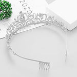 HASTHIP® Silver Crystal Tiara Crown Headband for Women Girls, Elegant Rhinestone Princess Crown with Combs, Bridal Wedding Birthday Party Prom Queen Accessories