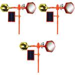 HASTHIP® Outdoor Solar Bird Repellent 360 Rotatable Deterrent Device with Horn High Decibel Multi Warning Sounds Detector Reflectors Pigeon for Balcony Garden House 3 PCS