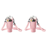 HASTHIP Water Bottle Carrier Bag for Stanley 30 oz Tumbler with Handle and Phone Pocket Pink 2PCS