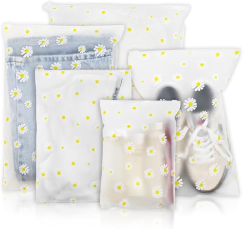 HASTHIP® 10PCS Travel Storage Bags - Clear Reusable Plastic Ziplock, Waterproof Resealable Luggage Organizer Pouch for Towels, Shoes, Cosmetics, Clothes